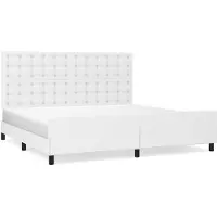 vidaXL Cadre de lit avec tête de lit blanc 200x200 cm similicuir