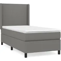 vidaXL Lit boxspring avec matelas gris foncé 90x190 cm Tissu