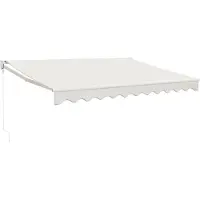 vidaXL Marquise rétractable Crème 3,5x2,5 m Tissu et aluminium
