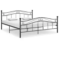 vidaXL Lit noir métal 200x200 cm