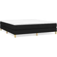 vidaXL Lit boxspring avec matelas noir 160x200 cm Tissu