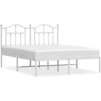 vidaXL Cadre de lit avec tête de lit en métal blanc 140x200 cm