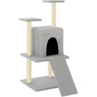 vidaXL Arbre à chat avec colonnes à griffer en sisal gris clair 110 cm