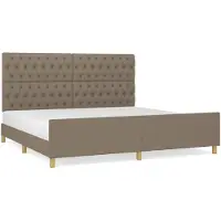 vidaXL Cadre de lit avec tête de lit taupe 200x200 cm Tissu