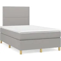 vidaXL Lit boxspring avec matelas gris clair 120x200 cm Tissu