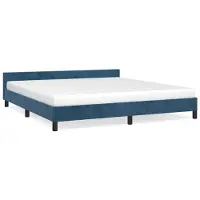 vidaXL Cadre de lit sans matelas bleu foncé 180x200 cm velours