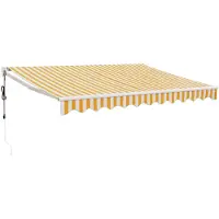 vidaXL Store électrique à manivelle jaune et blanc 3,5x2,5 m