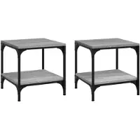 vidaXL Tables d'appoint 2 pcs. Gris Sonoma 40x40x40 cm Bois composite