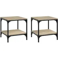 vidaXL Tables d'appoint 2 pièces chêne Sonoma 40x40x40 cm bois composite