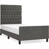 vidaXL Cadre de lit sans matelas gris foncé 90x190 cm velours