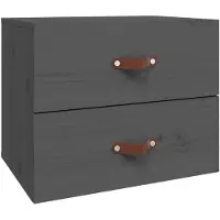 vidaXL Table de nuit murale Gris 50x36x40 cm
