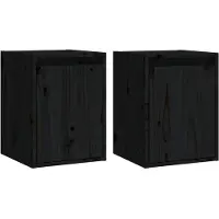 vidaXL Armoires murales 2 pcs Noir 30x30x40 cm Bois de pin massif