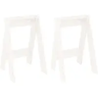vidaXL Tabouret 2 pcs. Blanc 40x40x60 cm Pin massif
