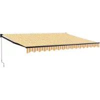 vidaXL Marquise rétractable jaune et blanc 4,5x3 m Tissu et aluminium