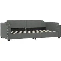 vidaXL Lit de jour gris foncé 90x190 cm Tissu