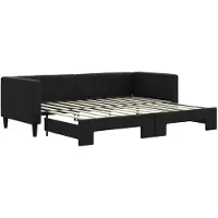 vidaXL Lit de jour extensible Noir 80x200 cm Tissu