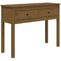 vidaXL Table console Marron miel 100x35x75 cm Bois massif de pin