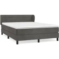 vidaXL Lit boxspring avec matelas gris foncé 160x200 cm velours