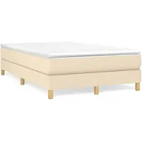 vidaXL Lit Boxspring avec matelas Crème 120x200 cm Tissu