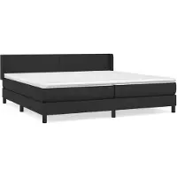 vidaXL Lit boxspring avec matelas noir 200x200 cm similicuir