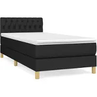 vidaXL Lit boxspring avec matelas noir 80x200 cm tissu