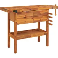 vidaXL Établi avec tiroirs et étaux 124x52x83 cm Bois massif d'acacia