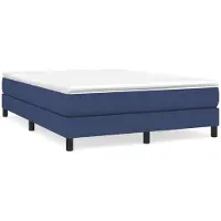 vidaXL Lit boxspring avec matelas bleu 140x190 cm Tissu