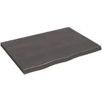 vidaXL Dessus de table marron foncé bois chêne massif traité