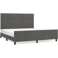 vidaXL Cadre de lit sans matelas gris foncé 160x200 cm velours