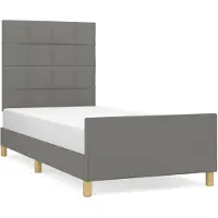vidaXL Cadre de lit sans matelas gris foncé 80x200 cm Tissu