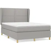 vidaXL Lit boxspring avec matelas gris clair 140x190 cm Tissu