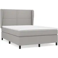 vidaXL Lit boxspring avec matelas gris clair 140x190 cm Tissu