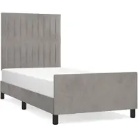 vidaXL Cadre de lit sans matelas gris clair 100x200 cm velours