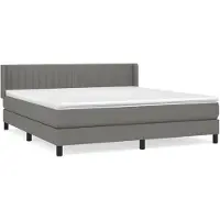 vidaXL Lit boxspring avec matelas gris foncé 160x200 cm Tissu