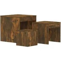 vidaXL Tables gigognes 3 pcs Chêne fumé Bois d'ingénierie