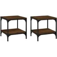 vidaXL Tables d'appoint 2 pcs. Chêne brun 40x40x40 cm Bois composite