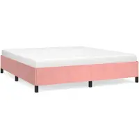vidaXL Sommier rose 180x200 cm velours
