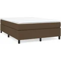 vidaXL Lit boxspring avec matelas Marron foncé 140x200 cm Tissu