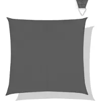 Vonroc Premium Toile d'ombrage - Carré - 360x360 cm - Imperméable - Gris - Sac de rangement et cordon de fixation inclus