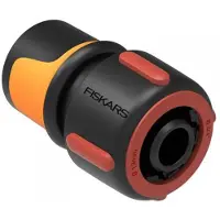 Fiskars 1027075, Raccord de tuyau, 3/4", Noir, Orange, Rouge