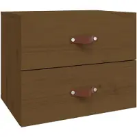 vidaXL Table de nuit murale brun miel 50x36x40 cm