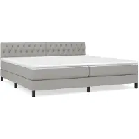 vidaXL Lit boxspring avec matelas gris clair 200x200 cm Tissu