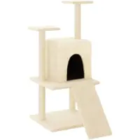 vidaXL Arbre à chat avec colonnes à griffer en sisal Crème 110 cm