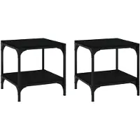 vidaXL Tables d'appoint 2 pcs. noir 40x40x40 cm bois composite