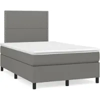 vidaXL Lit boxspring avec matelas gris foncé 120x200 cm Tissu