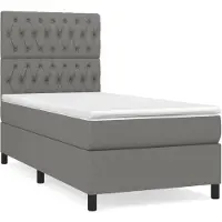 vidaXL Lit boxspring avec matelas gris foncé 90x190 cm Tissu