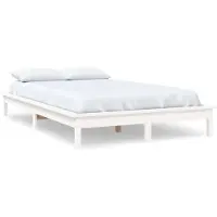 vidaXL Lit en bois massif blanc 180x200 cm pin