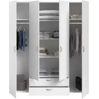Parisot Armoire de rangement Salvador 4 portes & 2 tiroirs - blanc