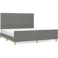 vidaXL Cadre de lit sans matelas gris foncé 180x200 cm Tissu