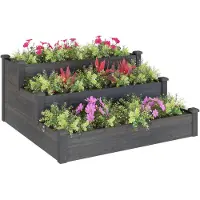 vidaXL Lit surélevé Gris 120x120x56 cm Sapin massif